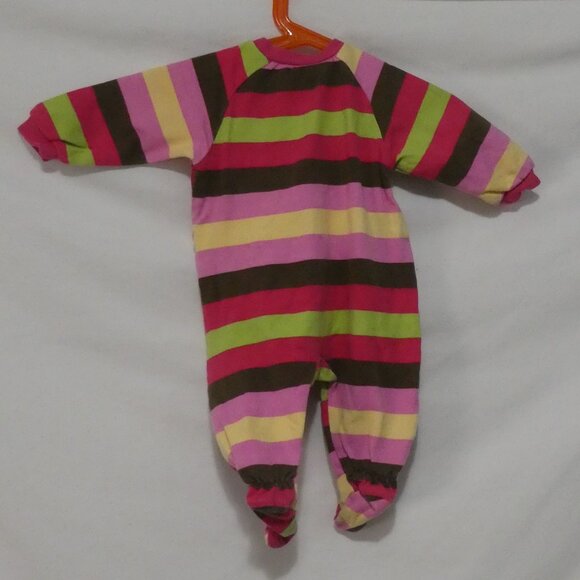 PEKKLE | 3 months | Striped Footed Sleeper | Full Zip-Up Side | Hearts and Stars - Picture 2 of 16